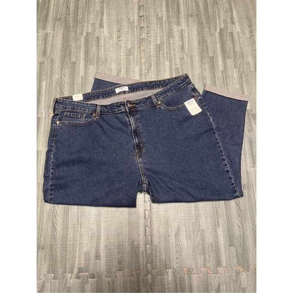 Denizen Levis Cropped Boyfriend Blue Denim Cuffed Hem Jeans Size 26 Women’s - Picture 1 of 9